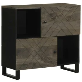 Aparador negro 80x33x75 cm madera maciza mango de , Almacenamiento para CD y DVD - Ref: Foro24-4017711, Precio: 109,60 €, Des...