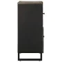 Aparador negro 80x33x75 cm madera maciza mango de , Almacenamiento para CD y DVD - Ref: Foro24-4017711, Precio: 109,60 €, Des...