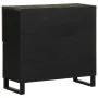 Aparador negro 80x33x75 cm madera maciza mango de , Almacenamiento para CD y DVD - Ref: Foro24-4017711, Precio: 109,60 €, Des...
