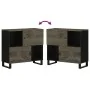 Aparador negro 80x33x75 cm madera maciza mango de , Almacenamiento para CD y DVD - Ref: Foro24-4017711, Precio: 109,60 €, Des...