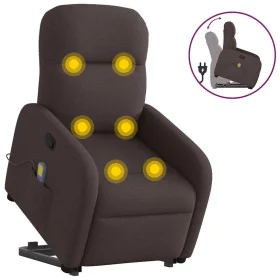 Silla de masaje reclinable de pie de tela marrón oscuro de , Sillones - Ref: Foro24-3302987, Precio: 280,89 €, Descuento: %