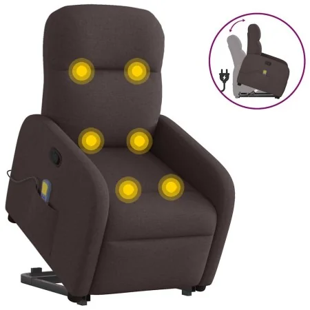 Silla de masaje reclinable de pie de tela marrón oscuro de , Sillones - Ref: Foro24-3302987, Precio: 280,89 €, Descuento: %