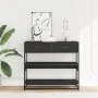 Mesa consola de madera contrachapada negro 90x35x80 cm de , Mesas auxiliares - Ref: Foro24-849179, Precio: 85,86 €, Descuento: %
