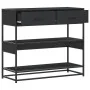 Mesa consola de madera contrachapada negro 90x35x80 cm de , Mesas auxiliares - Ref: Foro24-849179, Precio: 85,86 €, Descuento: %
