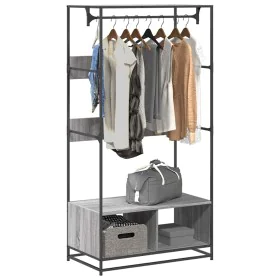 Armario de madera de ingeniería gris Sonoma 90x50x180 cm de , Organizadores de vestidores y perchas de barra - Ref: Foro24-84...