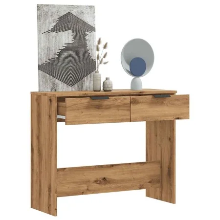 Mesa consola madera de ingeniería roble artesanal 90x36x75 cm de , Mesas auxiliares - Ref: Foro24-856946, Precio: 68,72 €, De...
