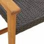 Banco de jardín madera de acacia y ratán PE negro 112 cm de , Sofás modulares de exterior - Ref: Foro24-367598, Precio: 101,3...