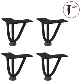 Patas de mesa tipo horquilla 4 unidades acero macizo negro 10cm de , Patas para mesas - Ref: Foro24-4012428, Precio: 32,83 €,...