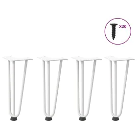Patas de mesa tipo horquilla 4 uds acero macizo blanco 30 cm de , Patas para mesas - Ref: Foro24-4012437, Precio: 46,63 €, De...