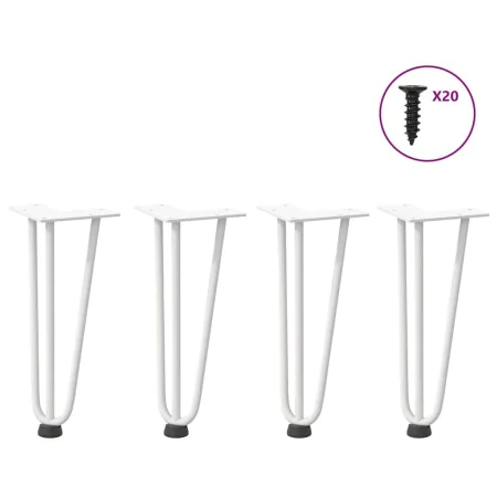 Patas de mesa tipo horquilla 4 uds acero macizo blanco 30 cm de , Patas para mesas - Ref: Foro24-4012437, Precio: 46,63 €, De...