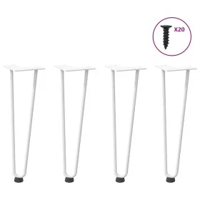 Patas de mesa tipo horquilla 4 uds acero macizo blanco 42 cm by , Table legs - Ref: Foro24-4012421, Price: 48,58 €, Discount: %