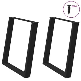 Patas para mesa comedor forma U 2uds acero negro 70x(72-73)cm de , Patas para mesas - Ref: Foro24-4012792, Precio: 81,43 €, D...