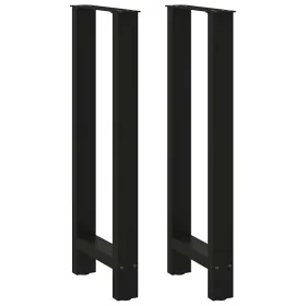 Patas de mesa de centro acero negro 2 uds 50x(100-101) cm by , Table legs - Ref: Foro24-4013340, Price: 131,68 €, Discount: %