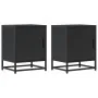 Mesita de noche madera ingeniería negro 40x31x50 cm metal by , Nightstands - Ref: Foro24-848709, Price: 38,49 €, Discount: %