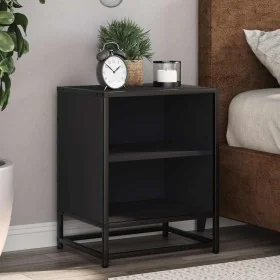 Mesitas de noche 2uds madera ingeniería negro 40x31x50 cm metal by , Nightstands - Ref: Foro24-848700, Price: 63,77 €, Discou...