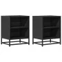 Mesitas de noche 2uds madera ingeniería negro 40x31x50 cm metal by , Nightstands - Ref: Foro24-848700, Price: 63,77 €, Discou...