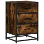 Mesita noche madera ingeniería roble ahumado 40x34,5x60cm metal de , Mesitas de noche - Ref: Foro24-848721, Precio: 60,54 €, ...