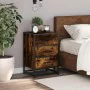 Mesita noche madera ingeniería roble ahumado 40x34,5x60cm metal de , Mesitas de noche - Ref: Foro24-848721, Precio: 60,54 €, ...