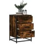 Mesita noche madera ingeniería roble ahumado 40x34,5x60cm metal de , Mesitas de noche - Ref: Foro24-848721, Precio: 60,54 €, ...
