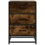 Mesita noche madera ingeniería roble ahumado 40x34,5x60cm metal de , Mesitas de noche - Ref: Foro24-848721, Precio: 60,54 €, ...