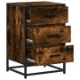 Mesita noche madera ingeniería roble ahumado 40x34,5x60cm metal de , Mesitas de noche - Ref: Foro24-848721, Precio: 60,54 €, ...