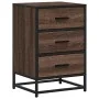 Mesita noche madera ingeniería roble marrón 40x34,5x60cm metal de , Mesitas de noche - Ref: Foro24-848723, Precio: 62,39 €, D...