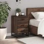 Mesita noche madera ingeniería roble marrón 40x34,5x60cm metal de , Mesitas de noche - Ref: Foro24-848723, Precio: 62,39 €, D...