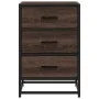 Mesita noche madera ingeniería roble marrón 40x34,5x60cm metal de , Mesitas de noche - Ref: Foro24-848723, Precio: 62,39 €, D...
