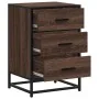 Mesita noche madera ingeniería roble marrón 40x34,5x60cm metal de , Mesitas de noche - Ref: Foro24-848723, Precio: 62,39 €, D...