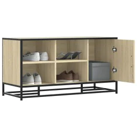 Banco zapatero madera de ingeniería roble sonoma 100x40x53,5 cm by , Benches for halls and storage - Ref: Foro24-849215, Pric...