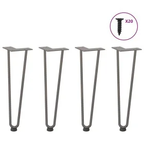 Patas mesa tipo horquilla 4uds acero macizo acero natural 42 cm de , Patas para mesas - Ref: Foro24-4012423, Precio: 46,49 €,...
