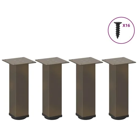 Patas para mesa de centro 4 uds acero acero natural 30-32 cm de , Patas para mesas - Ref: Foro24-4012463, Precio: 65,81 €, De...