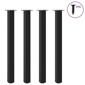 Patas para mesa de centro 4 uds acero negro 110-112 cm by , Table legs - Ref: Foro24-4012480, Price: 138,50 €, Discount: %
