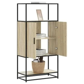 Aparador alto madera de ingeniería y metal Sonoma 68x35x139 cm de , Aparadores - Ref: Foro24-849040, Precio: 103,83 €, Descue...