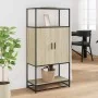 Aparador alto madera de ingeniería y metal Sonoma 68x35x139 cm de , Aparadores - Ref: Foro24-849040, Precio: 103,83 €, Descue...