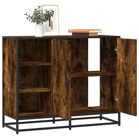 Aparador madera de ingeniería roble ahumado 92x35x76 cm de , Aparadores - Ref: Foro24-849021, Precio: 108,62 €, Descuento: %