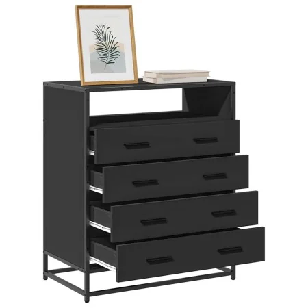 Cajonera de madera contrachapada negro 70x41x83,5 cm de , Cajoneras - Ref: Foro24-849089, Precio: 120,73 €, Descuento: %