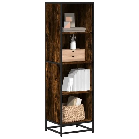Estantería madera ingeniería color roble ahumado 40x35x139 cm de , Librerías y estanterías - Ref: Foro24-849126, Precio: 82,4...