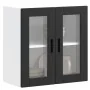 Armario de pared para cocina con puerta de cristal Porto negro de , Armarios de cocina - Ref: Foro24-854148, Precio: 68,15 €,...