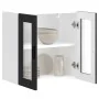 Armario de pared para cocina con puerta de cristal Porto negro de , Armarios de cocina - Ref: Foro24-854148, Precio: 68,15 €,...