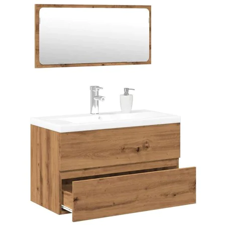 Juego de muebles de baño madera contrachapada artesanal roble de , Muebles de baño - Ref: Foro24-3328930, Precio: 229,04 €, D...