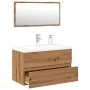 Juego de muebles de baño madera contrachapada artesanal roble de , Muebles de baño - Ref: Foro24-3328930, Precio: 229,04 €, D...