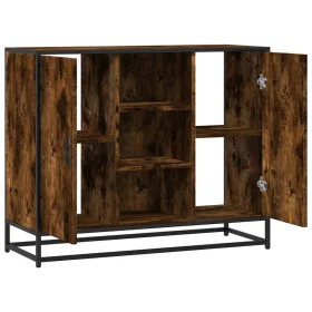 Aparador madera de ingeniería roble ahumado 92x35x76 cm by , Sideboards - Ref: Foro24-849016, Price: 84,35 €, Discount: %
