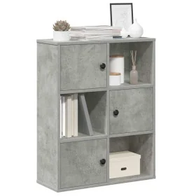Estantería de madera de ingeniería gris hormigón 60x24x76,5 cm de , Librerías y estanterías - Ref: Foro24-860385, Precio: 68,...