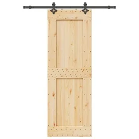 Puerta corredera con herrajes madera maciza de pino 80x210 cm de , Puertas - Ref: Foro24-3332725, Precio: 191,88 €, Descuento: %