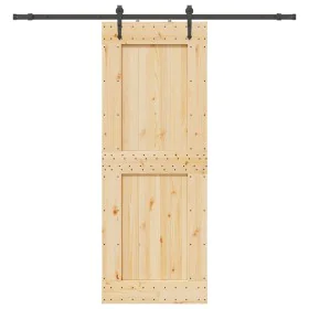 Puerta corredera con herrajes madera maciza de pino 85x210 cm by , Doors - Ref: Foro24-3332744, Price: 207,79 €, Discount: %