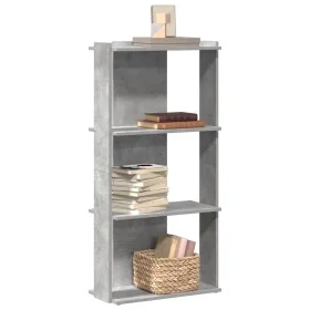 Librería de 3 niveles madera gris hormigón 60x30x120 cm de , Librerías y estanterías - Ref: Foro24-860268, Precio: 57,78 €, D...