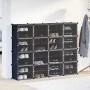 Estantería de cubos con 16 compartimentos y puertas PP negro de , Zapateros y organizadores de calzado - Ref: Foro24-4019581,...