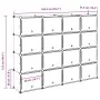 Estantería de cubos con 16 compartimentos y puertas PP negro de , Zapateros y organizadores de calzado - Ref: Foro24-4019581,...