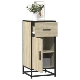 Aparador madera ingeniería y metal roble Sonoma 35,5x35x76 cm by , Sideboards - Ref: Foro24-848960, Price: 71,00 €, Discount: %